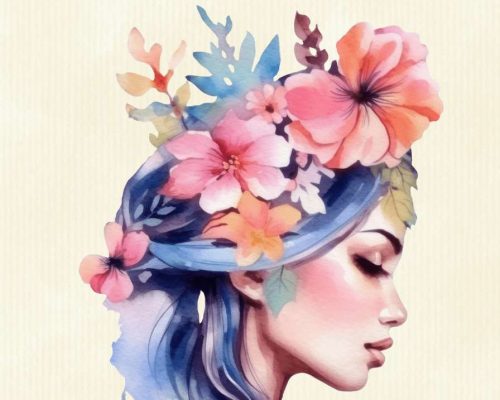 Portada para Wattpad Frase y Mujer Acuarela Crema
